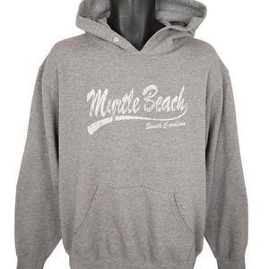 Vintage Myrtle Beach Sweatshirt Hoodie Mens Size Large Gray Y2K South Carolina